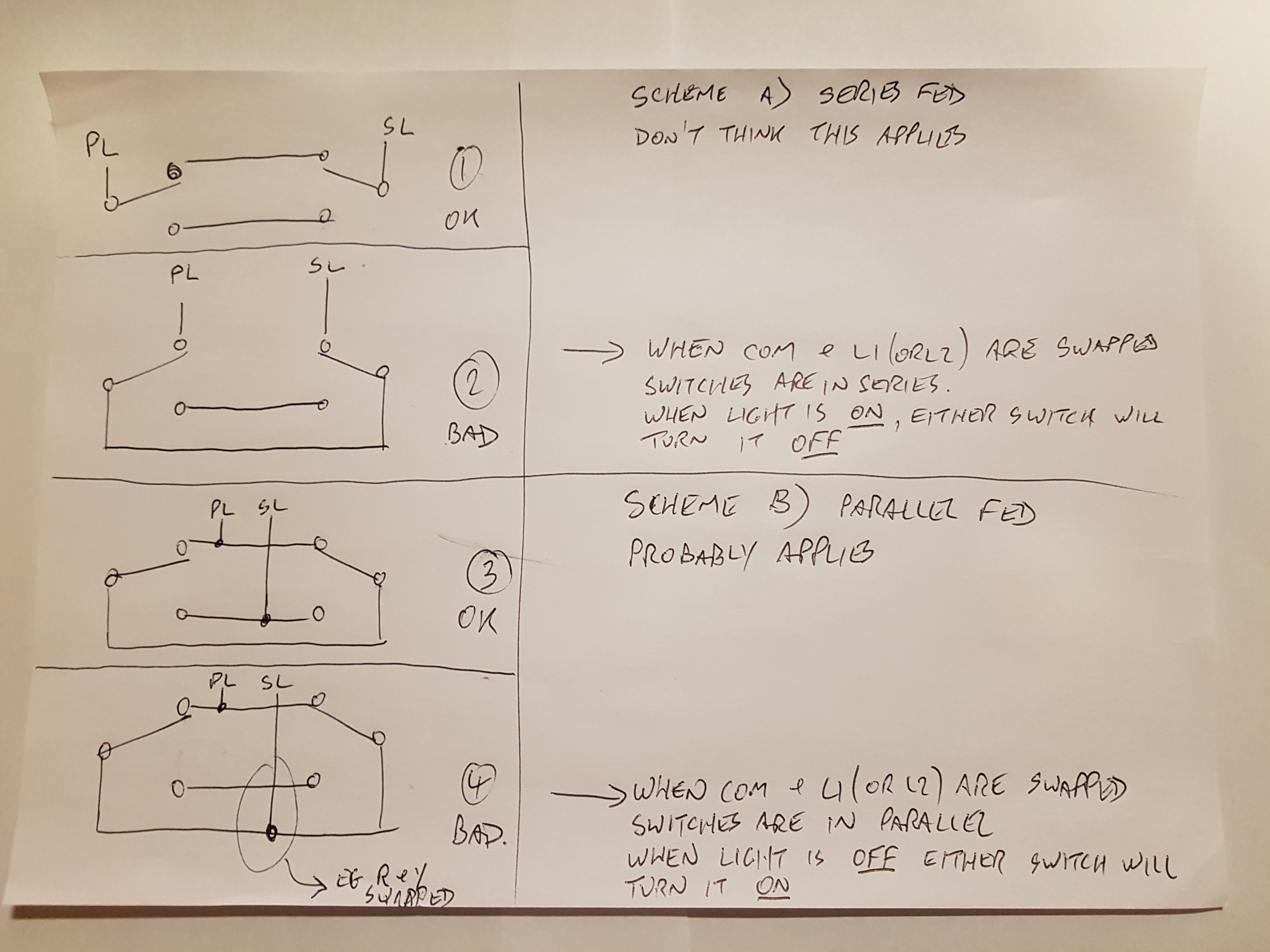 [ElectriciansForums.net] 2 way switches not working