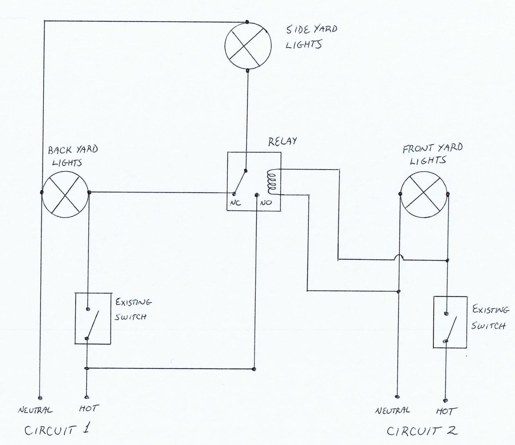 [ElectriciansForums.net] Control one light from two circuits