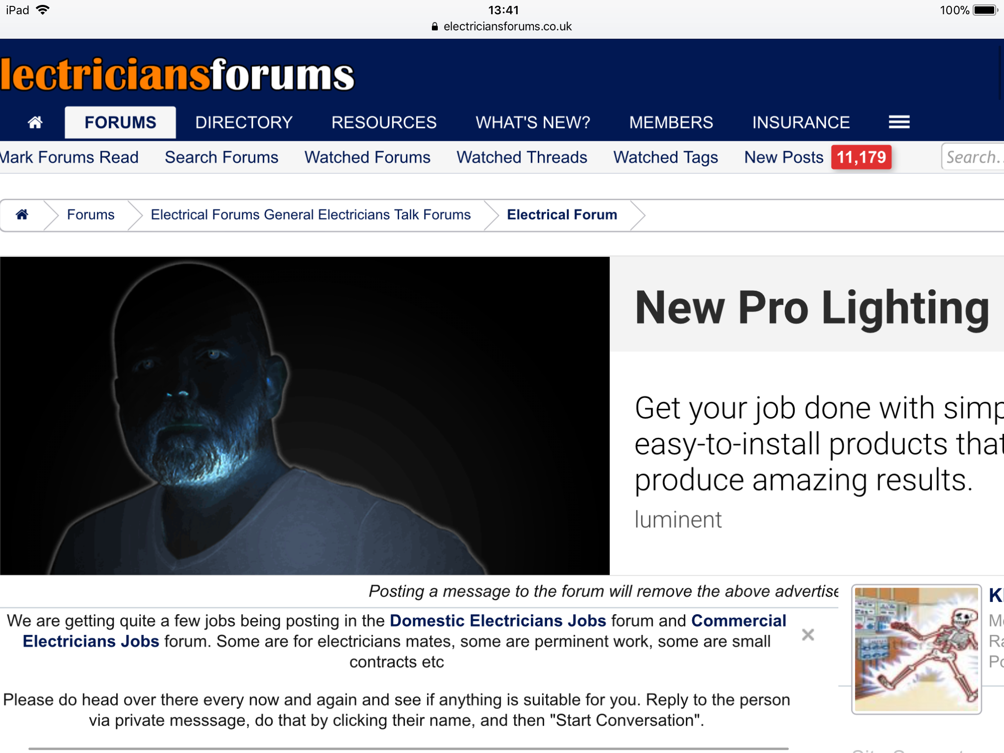 [ElectriciansForums.net] "Posting a message to the forum will remove the above advertisement"... No it doesn't