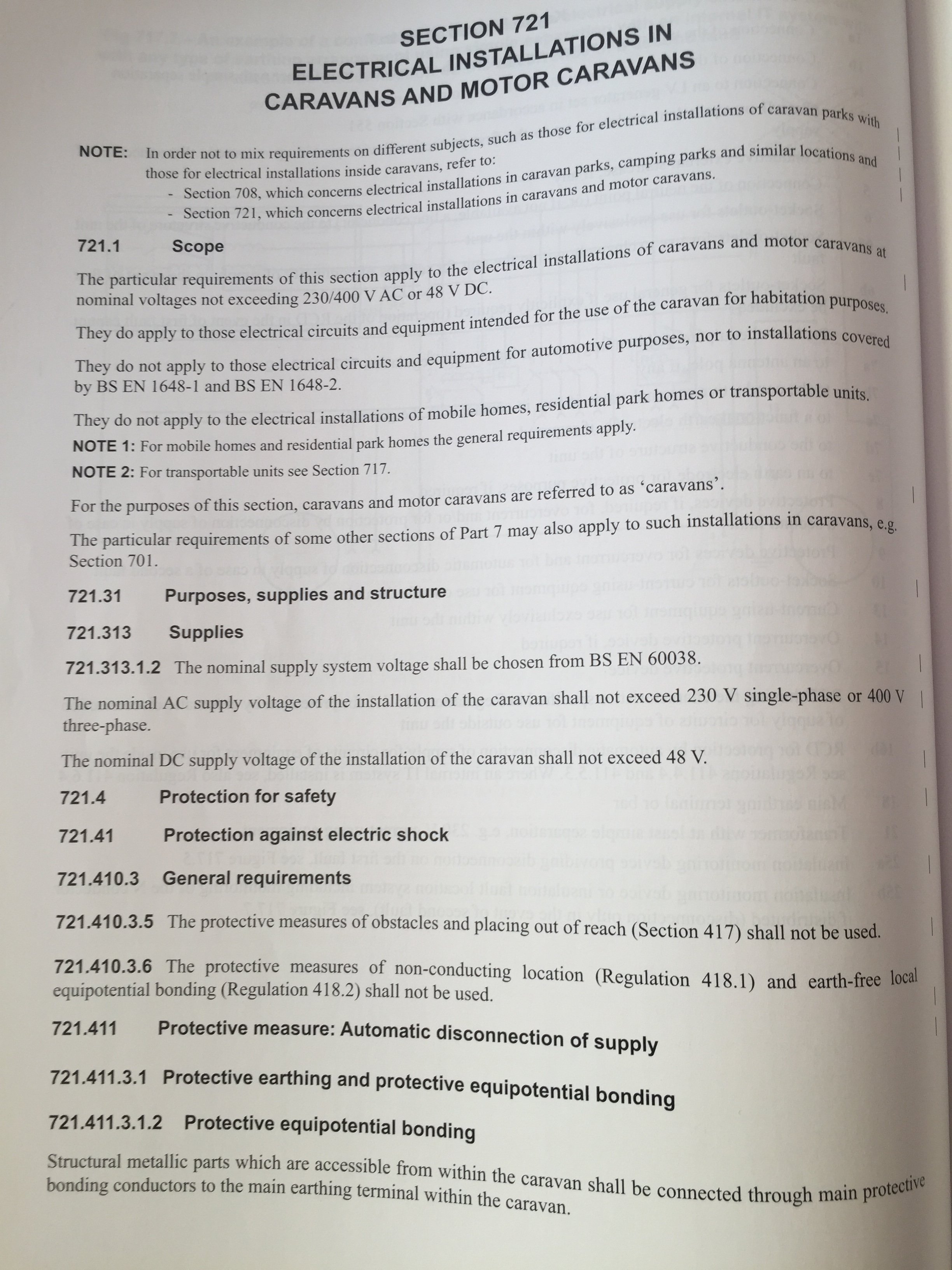 [ElectriciansForums.net] Static Caravans  Regulations  on Electrical connections..