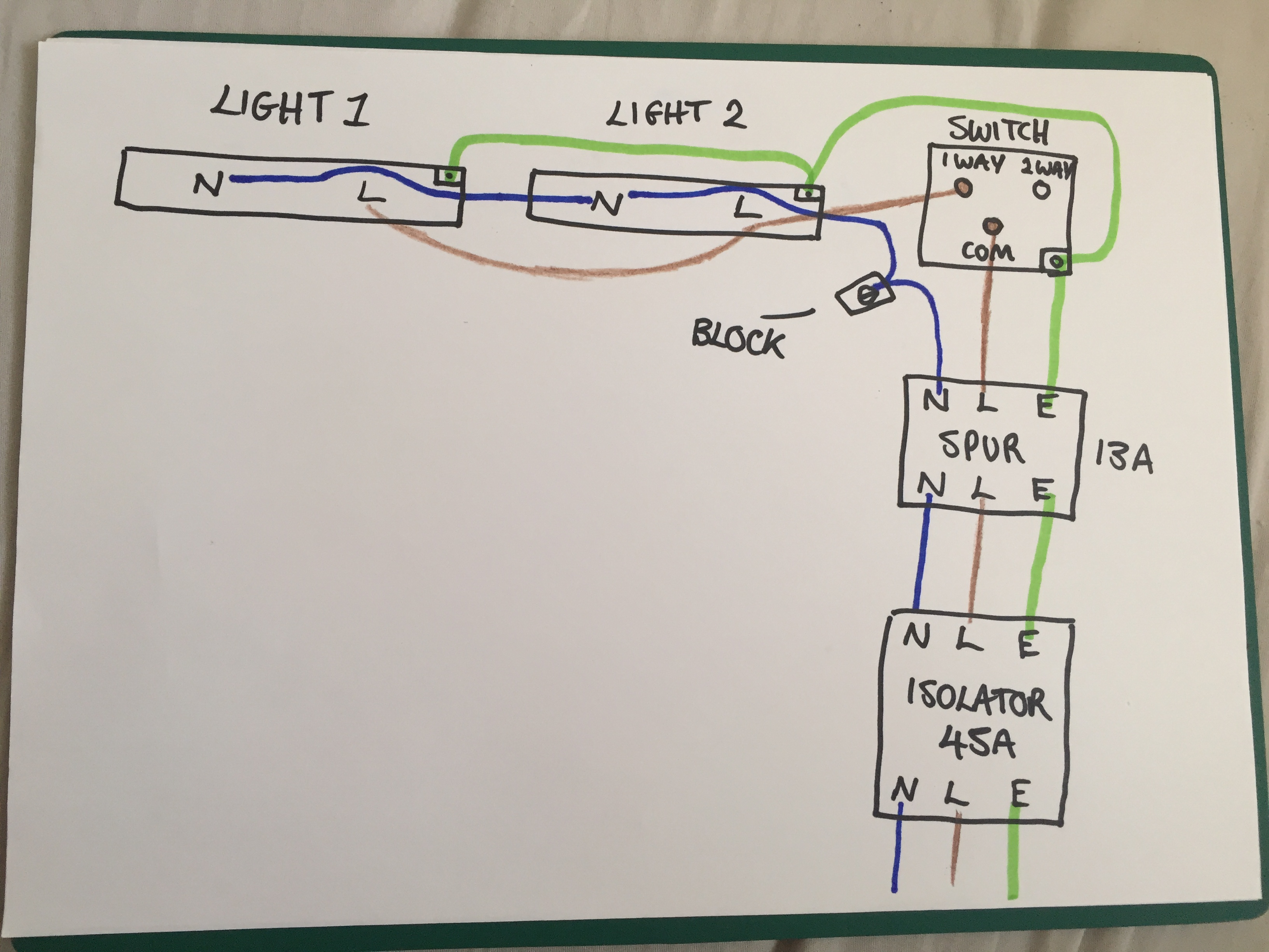 [ElectriciansForums.net] Two Lights One Switch Trips Or Blows Every Time