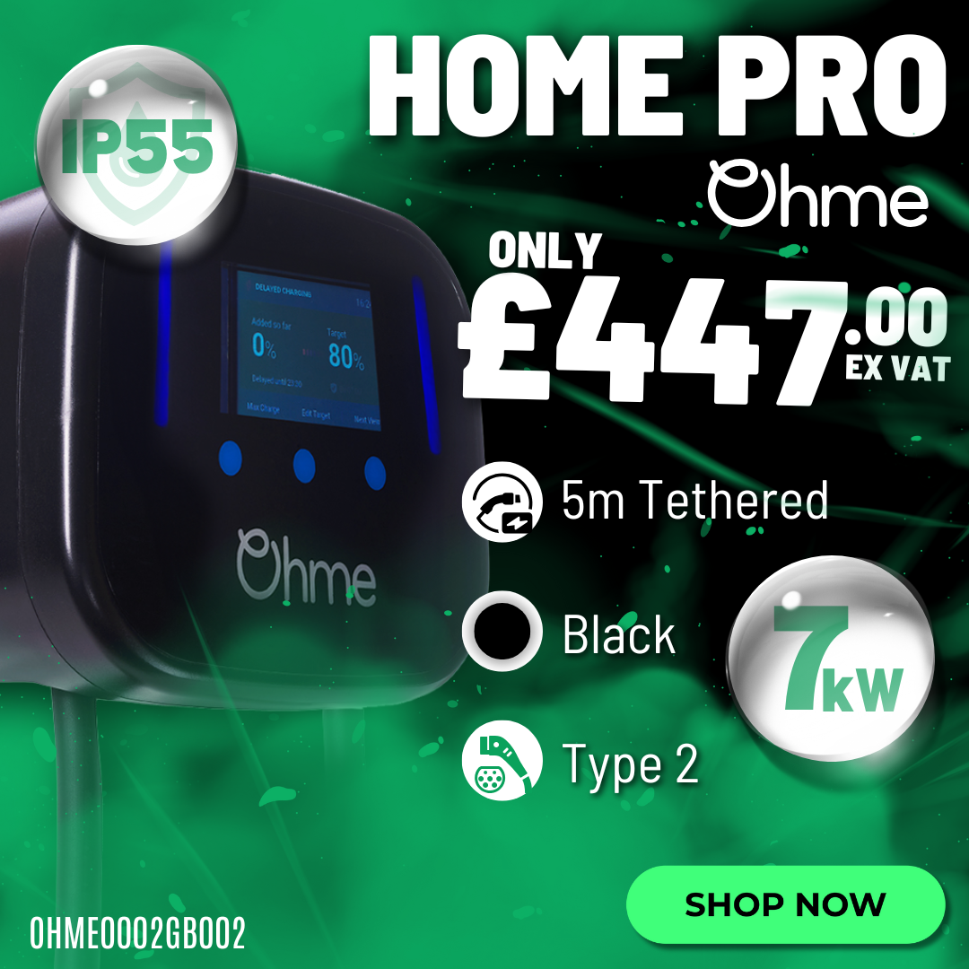 Ohme Home Pro 7kW EV Charger Type 2 Tethered 5m Black IP55 - OHME0002GB002